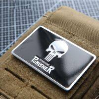 【LZ】❡♈  3D Metal Punisher Crânio Tático Patch Emblemas de Moral Militar na Mochila Personalidade Gancho e Loop Patches para Vestuário Chapéu Adesivo