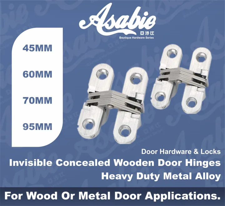 Invisible Concealed Wooden Door Hinge Heavy Duty Premium Metal Alloy