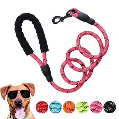 Strong Nylon Dog Leash Pet Leashes with Comfortable Padded Handle Reflective for Small Medium Large Dogs Leash Pull Tow Labrador