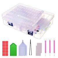 Gem Painting Storage Boxes Transparent Containers with 64 Grids and Labels Slot Container Case Set for Gem Art Accessories and Tools wonderful