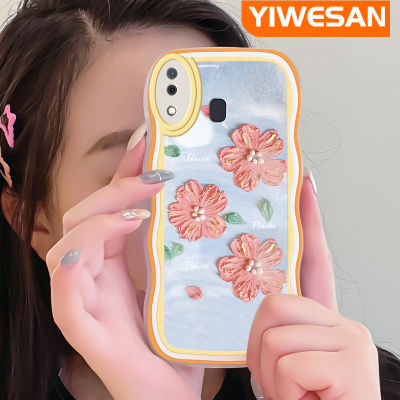 Jjlingji เคส M10s A20s A20ปลอกสำหรับ Samsung กาแล็คซี่เคสโทรศัพท์เคสมือถือกันกระแทกแบบใสนิ่มสีส้มชมพูลายดอกไม้