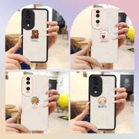 luxurious Anti-knock Phone Case For Huawei Honor70 soft shell leather Phone lens protection Cartoon texture protective