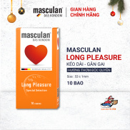 Hộp 10 Cái Bao cao su kéo dài thời gian Masculan Long Pleasure