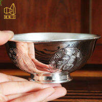 [COD] เครื่องหมายค้อน Silver House Silver Tableware Silver Tableware 999 ชามคำอวยพรชามเงินชุดสามชิ้นช้อนตะเกียบ Baifu ชุดชามเงินสำหรับเด็ก