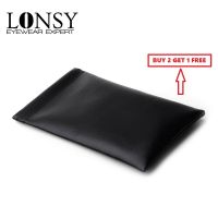 LONSY Fashion High Quality nd Black PU Leather Sunglasses Pouch Soft Eyeglasses Bag Glasses Case Ornament Accessories2023