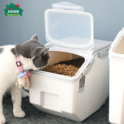 ถังเก็บอาหารแมว กล่องใส่อาหารแมว Pet food bucket  Pet Food Storage Containers  (Can hold 3-5 kg of pet food)