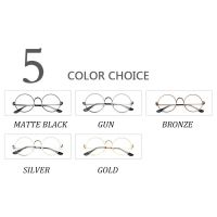 {เงินสดในการส่งมอบ}Korean Metal Frame Eyeglasses Round R Classic WomenMen