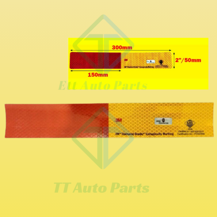 LORRY REFLECTIVE STICKER 3M ORIGINAL 30CM X 5CM W/SIRIM APPROVED LORRY REFLECTOR Lazada