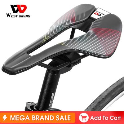 【LZ】✆✹▣  WEST BIKING Professional Bicycle Saddle Hollow Ultralight Bike Racing Seat Soft Leather Cushion For Man MTB Road Cycling Parts
