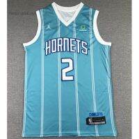 เสื้อผ้าบาสเกตบอลที่ร้อนแรงที่สุด 2021 new season men’s Charlotte Hornets 2 LaMelo Ball Light green embroidery basketball jerseys jersey