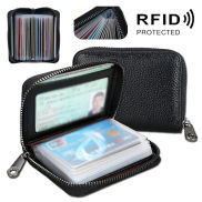 Hộp Đựng Tín Dụng RFID 22 Thẻ Ngăn Chặn Ví Da Đựng Thẻ
