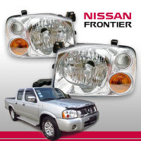 ส่งฟรี เสื้อไฟหน้า โคมไฟหน้า Nissan Frontier D22 นิสสัน ตาการ์ตูน ไฟหน้า นิสสัน ฟรอนเทียร์  ปี2001-2005 มุมส้ม ซ้าย ขวา 1 คู่ diamond แท้ รับประกัน 1ปี