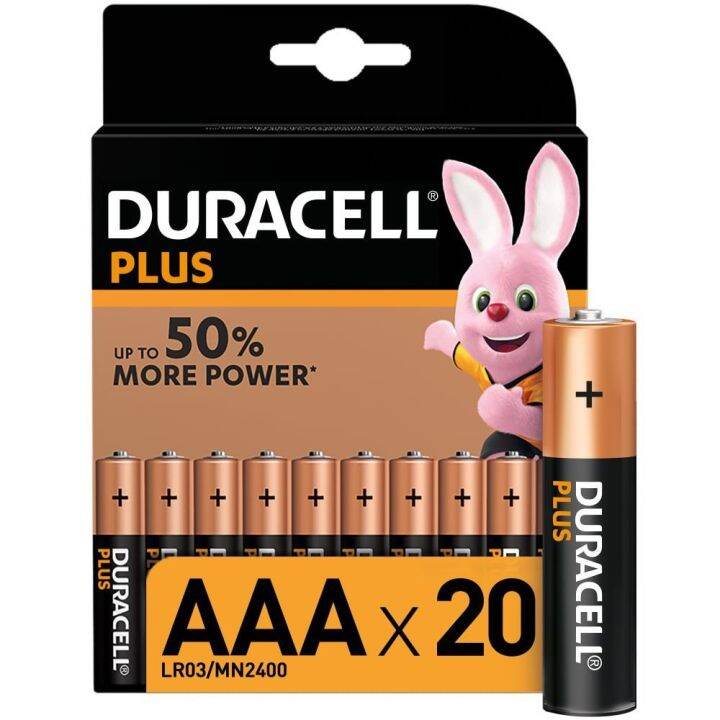 Duracell AAA Plus (20pcs) Alkaline Battery MN2400 1.5V LR03 Batteries
