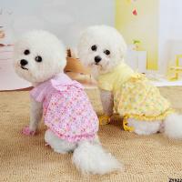 เจ้าหญิงฤดูร้อนชุดเดรสแบบบางเสื้อผ้า Bichon Dog สัตว์เลี้ยงแมวเท็ดดี้กระโปรงกระโปรงลูกสุนัขลายดอกไม้ขนาดเล็ก