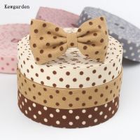 Kewgarden 2" 1" 10mm 25mm 50mm Dots Knitting Fabric Layerling Cloth Ribbon DIY Bow tie Hair Accessories Handmade Carfts 11 Yards Gift Wrapping  Bags