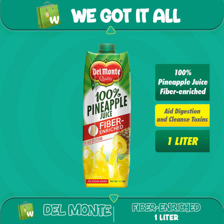 DEL MONTE 100 Pineapple Juice Fiberenriched to Aid Digestion and