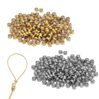 100pcs Stainless Steel Positioning Spacer Beads Ball Stopper Crimp End Beads for DIY Bracelets Jewelry Making Necklace Supplies Beads