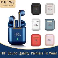 ?Gratis Ongkir + ปลาค็อด?JBL J18 TWS ชุดหูฟังบลูทูธไร้สายกันน้ำพร้อมสเตอริโอควบคุมการสัมผัส IPX5เอฟเฟกต์เสียง HIFI