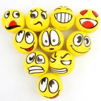 6Pcs/lot 6.3cm Smile Face Foam Ball Squeeze Stress Ball Relief Toy Hand Wrist Exercise PU Toy Balls For Children