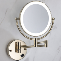 Bath Gold Mirrors Bathroom Girls Round Self Haircut Shower Magnifying Mirror Cabinet Wall Mounted Miroir Douche Mirrors