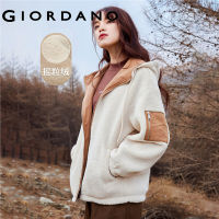 *GIORDANO Women Jackets Polar Fleece Warm Reversible Jackets Zip Front Windproof Fashion Casual Chunky Hooded Jackets 18373002