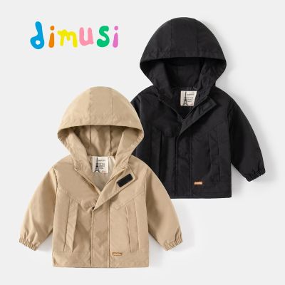 DIMUSI Autumn Winter Children trench Coats Boys Outerwear Casual Windbreaker Jacket Baby Kids Fleece Warm Bomber Hooded Clothing