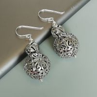 Sterling silver filigree ear dangler | Statement earrings | Egyptian earrings | Drop and dangle | Ear dangler | Wedding earrings | E1109