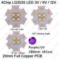 5Pcs 3V 7V 14V LG3535 10W 4ชิป4LEDs UV อัลตราไวโอเลต380nm-385nm พลังงานสูง LED Emitter ชิปไดโอด120องศาดู Angel