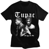 เสื้อยืดแร็ปเปอร์ Tupac 2pac กราฟิกเสื้อยืดคุณภาพสูงแขนสั้นแฟชั่นทรงโอเวอร์ไซส์ฮิปฮอปสตรีทแวร์ผู้ชาย39; S เสื้อยืดผ้าฝ้าย