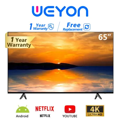 WEYON ทีวี 65 นิ้ว สมาร์ททีวี Smart TV LED Android TV 4K UHD โทรทัศน์ Wifi/Youtube/Netflix
