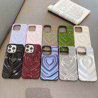 3D ลายความรักน้ำมันเบาส่องแสงสีชมพูเข้มเคสโทรศัพท์ TPU,สำหรับ iPhone 11, 12, 13, 14, 15 Series