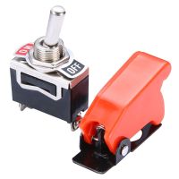 1 Set 10A 125V Red Illuminated LED Toggle Switch Durable ON/OFF SPST Toggle Switch Metal Lever Car Dash Light Switch Cap