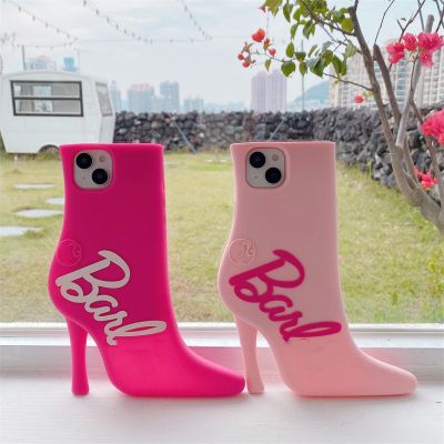 Dropshipping Creative Barbie High Heels Model Anime Cartoon Protective Cover Mobile Phone Case for Iphone 11 12 13 14 Pro Max Shoes Accessories