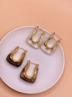 Mija - Two-Tone U Shaped Earrings ต่างหูห้อย (มี 3 สี)