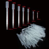 ✓♤▨ 10-100PCS 0.2 / 0.5 / 1/2/3/5 / 10ML Laboratory Pipette Plastic Disposable Graduated Container Liquid Dropper Equipment Straw