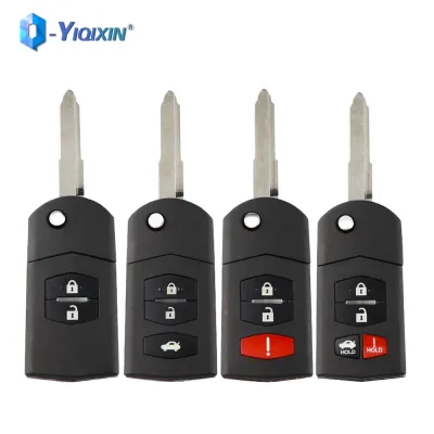 YIQIXIN Remote Key Case Fob Shell Flip Folding 2/3/4 Button For Mazda 2 3 5 6 M6 MX5 CX5 CX7 CX9 RX8 With Uncut Blade Head Cover