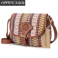 Annmouler Brand Design Women Shoulder Bag Vintage Hollow Out Crossbody Pu Leather Small Bohemian Style Messenger Bags