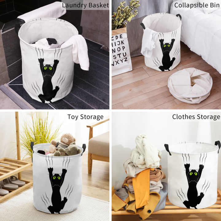 black-cat-fun-pet-laundry-basket-home-accessories-laundry-bags-for-dirty-clothes-storage-baskets-laundry-sorter