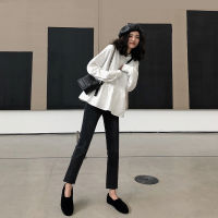 READY STOCK Spring Autumn Korean Solid Color Long-sleeve Baju Perempuan Blouse Lengan Panjang Women Clothes Loose Shirt Clothing Tops Murah