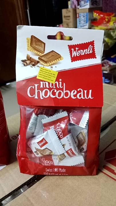 Wernli Mini Chocobeau Milk Cchocolate 1ห่อ มี 24 ชิ้น  น้ำหนัก 150 กรัม BBF.03/02/24 ผลิตในประเทศสวิสเซอร์แลนด์