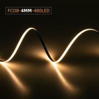 FCOB LED Strip 480 LEDs 4mm Super Thin Flexible High Density COB FOB Light Linear Ribbon 3000K 4000K 6000K RA90 Dimmable 12V 24V