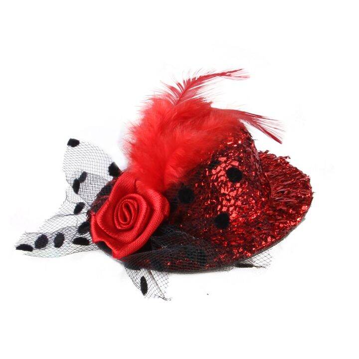 Cat Headgear Elegant Style Feather Flower Decor Fashion Dress Up Pet