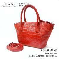 Prang Crocodile Leather Top Handle Bag Handbag กระเป๋าถือสตรี กระเป๋าผู้หญิง หนังจระเข้ C-LB-0263S-AY