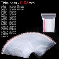Zip Lock Plastic Bags Reclosable Transparent Jewelry/Food Storage Bag Kitchen Package Bag Thickness 0.08mm 100pcs/lot Food Storage Dispensers