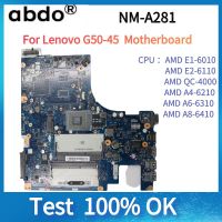 NM-A281 Mainboard.For Lenovo G50-45 Laptop Motherboard .ACLU5/ACLU6 with E1/E2/A4/A6/A8 CPU. DDR3L PC3L Motherboard 100% test OK Note Books Pads