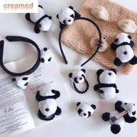 CREAMSD กิ๊ฟติดผมที่รัดผมล้างหน้าน่ารัก3D สัตว์หัวตุ๊กตาหมีแพนด้า Scrunchies ผ้ากำมะหยี่สไตล์เกาหลีเครื่องประดับผมผู้หญิง