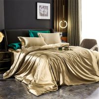 Luxury Mulberry Silk Bedding Set Double-sided Soft Silk Silky Duvet Cover Bed Sheet and Pillowcase Set Single Queen King Size