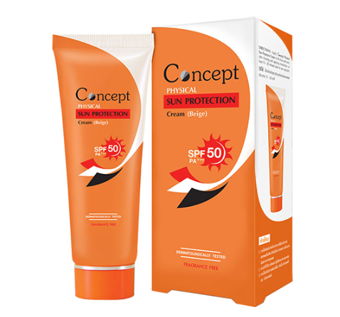 ครีมกันแดด-concept-physical-sun-protection-cream-spf50-pa-ครีมกันแดดสูตรผสมรองพื้นสีเบจ-uva-และ-uvb-ช่วยสะท้อน-uv100-20g-piracha-shop