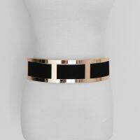 HOT★Women wide stretchy belt for dress Black and Beige cummerbund Luxury designer belt plus size bg-025