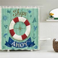 {Bathroom sale} CartoonBath CurtainFabric ม่านอาบน้ำ Sea Fiships อ่างอาบน้ำหน้าจอสำหรับห้องน้ำ Home Decor